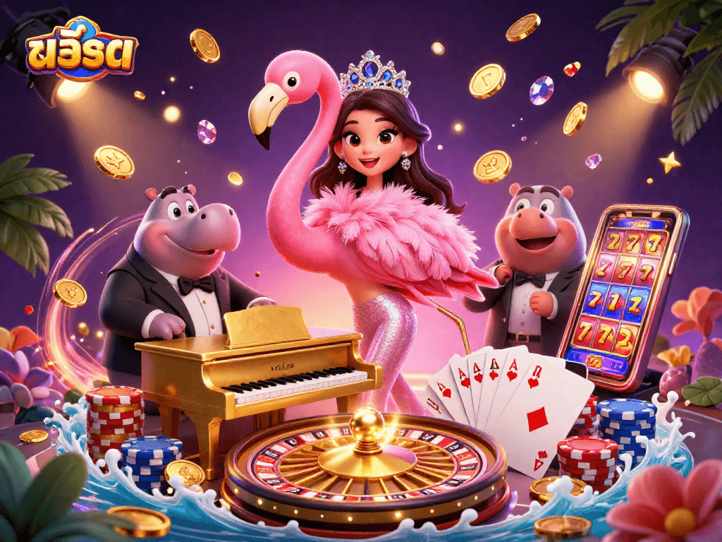 Experience exceptional สล็อต gameplay with dynamic symbols and lively characters in a vibrant casino atmosphere.
