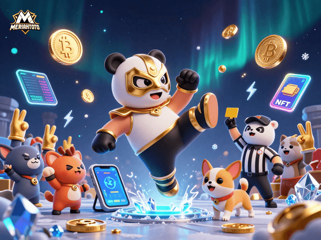 MERIAHTOTO memberikan suasana seru dengan panda pegulat dalam aksi kakinya, taruhan kripto bersinar ke sekeliling.