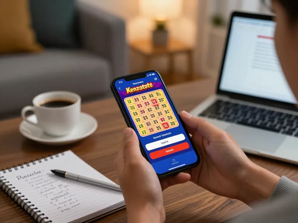 Terlibat dalam login kenzototo untuk taruhan lotere online di smartphone dalam suasana rumah yang nyaman.