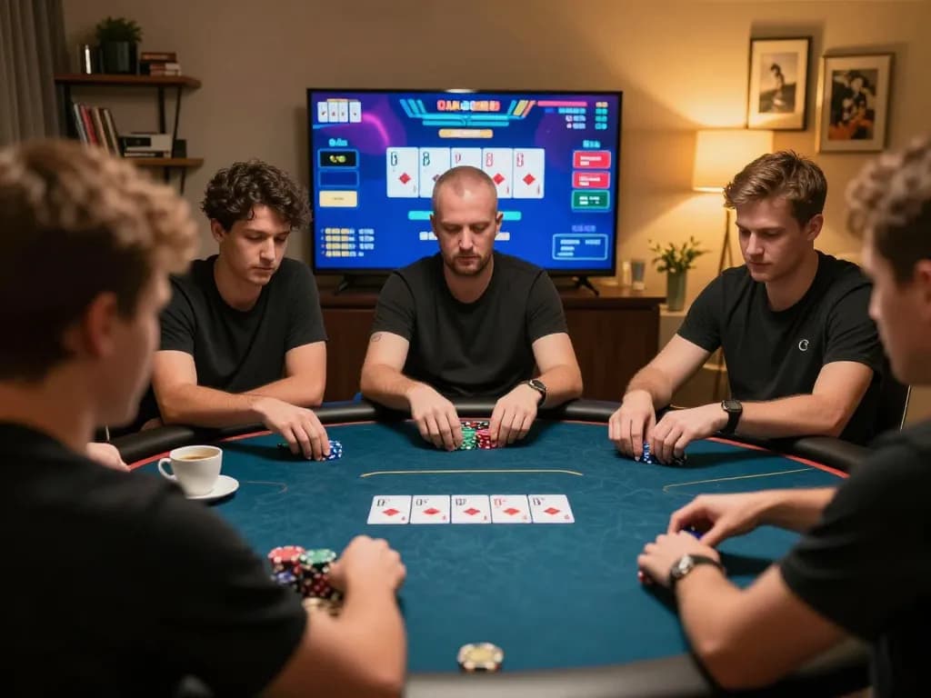 Engaging kenzobet login scene showcasing online poker game with players focused on strategy