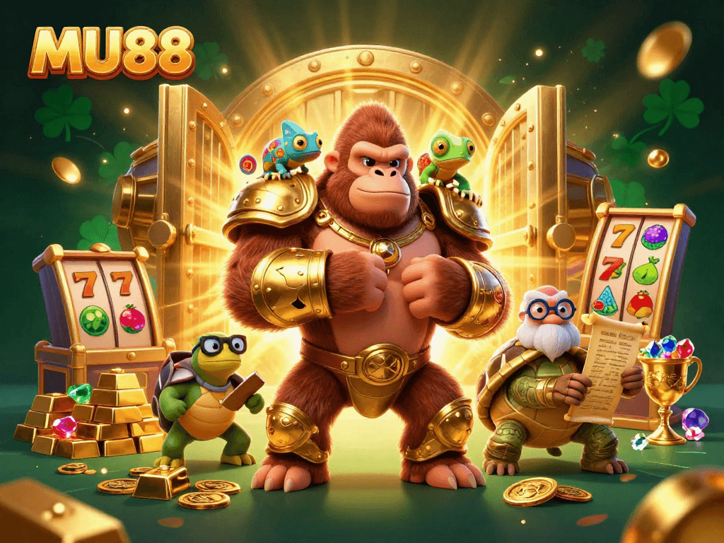Experience the thrilling gameplay at MU88 with vibrant characters and dazzling casino elements in 3D.