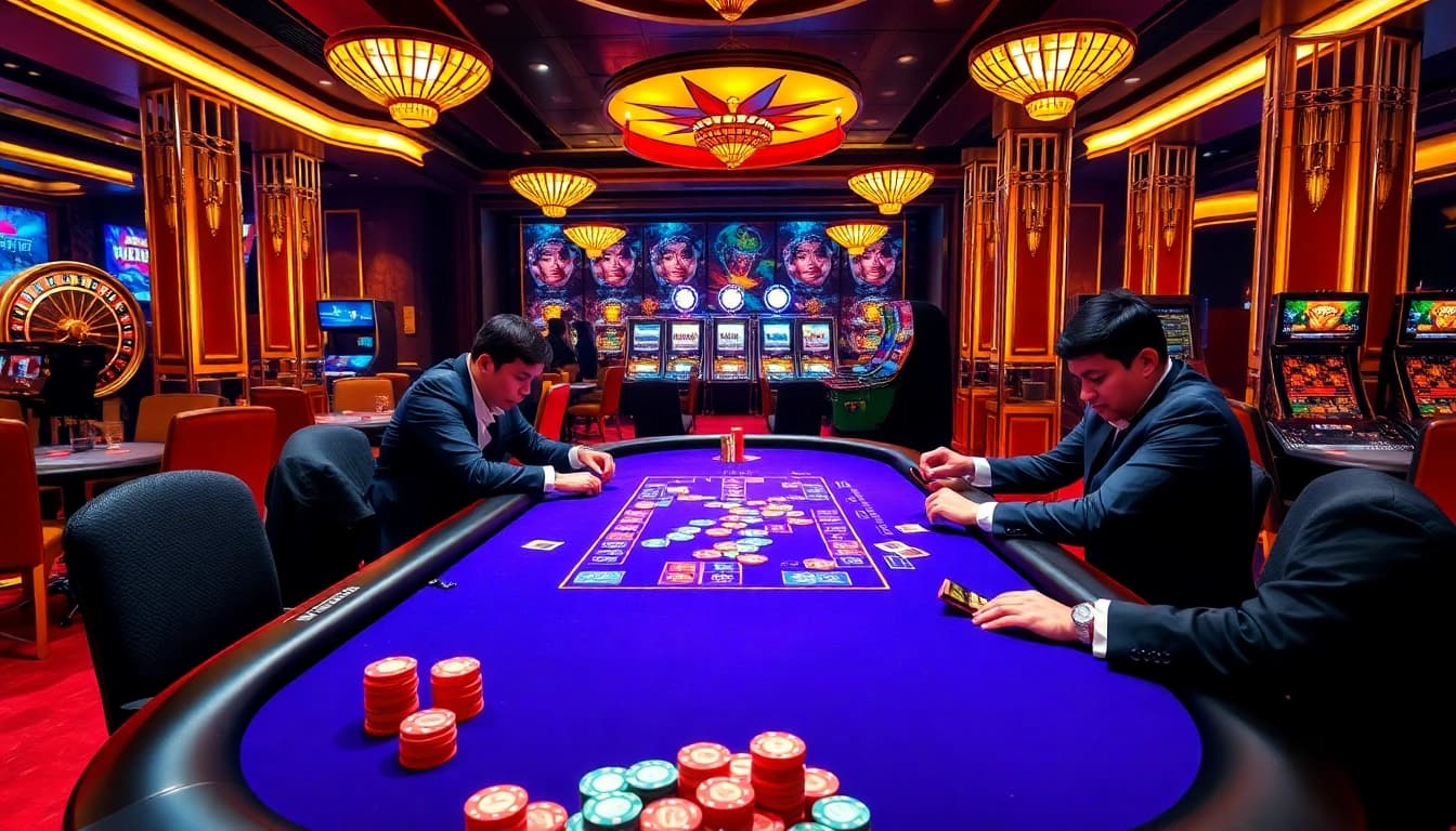 Kể truyện ma depicted in a thrilling casino scene with a poker table, chips, and roulette wheel.