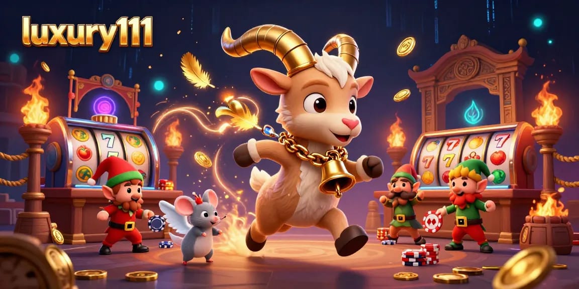 Experience luxury111 in a vibrant casino scene with unique characters and dynamic gameplay elements.