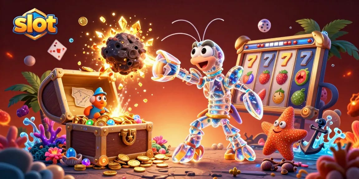 Engage with exciting slot games alongside animated characters and vibrant casino elements.