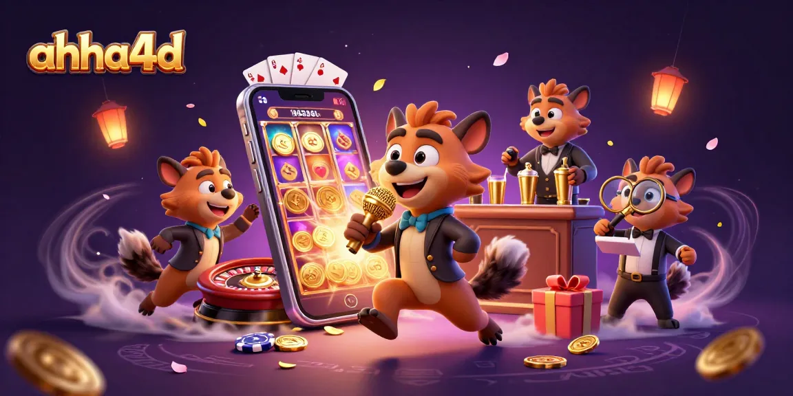 Ahha4d menyajikan kasino komedi dengan hyena sebagai bartender dan pelawak.