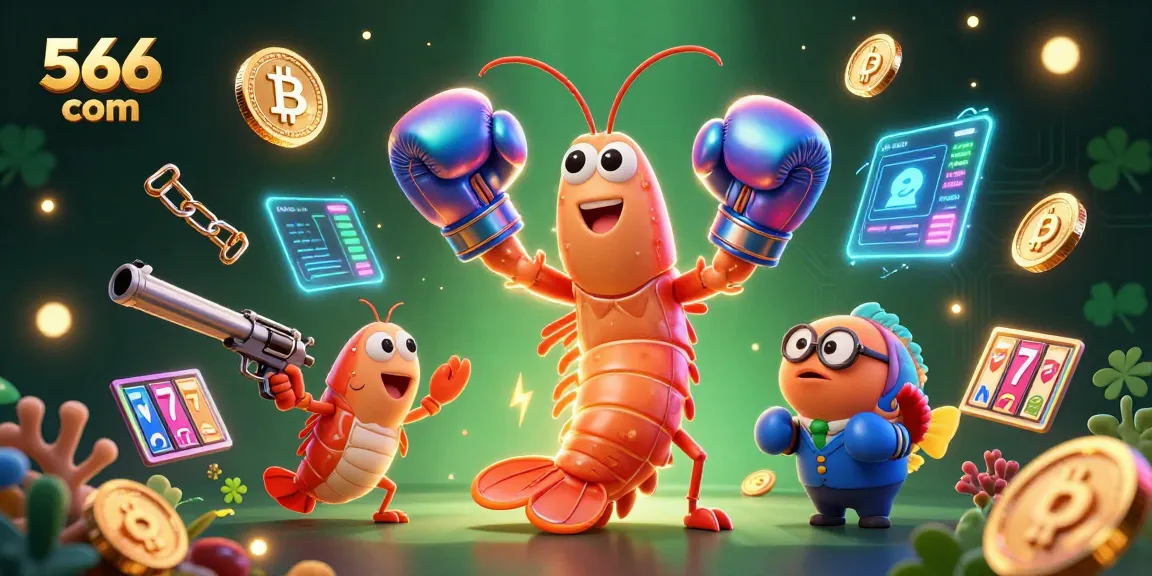 Experience thrilling gameplay at 566 com with lively 3D shrimp characters and vibrant casino elements.