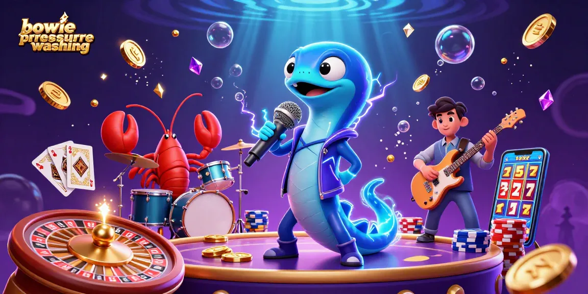 bowiepressurewashing showcases an underwater DJ performance with vibrant casino elements