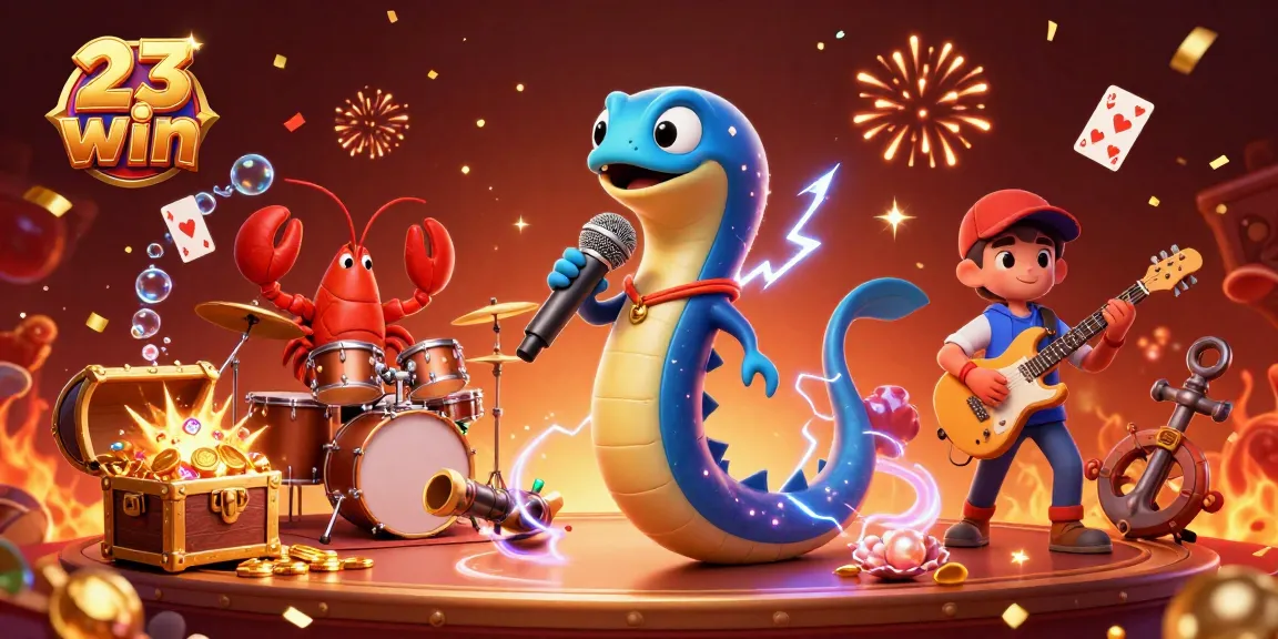 Experience the thrill of 23 win with a vibrant underwater casino performance featuring DJ eel and musical sea creatures.