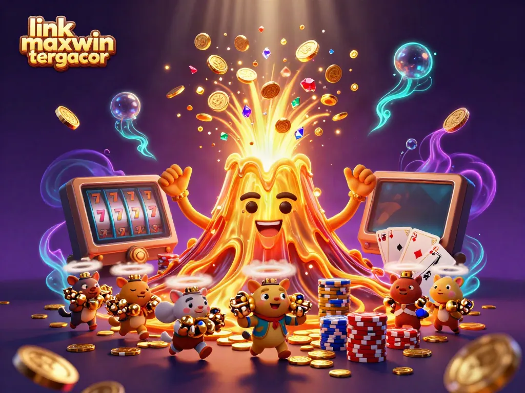 Spin the reels at link maxwin tergacor while exploring a vibrant treasure scene with golden coins and jackpot elements.