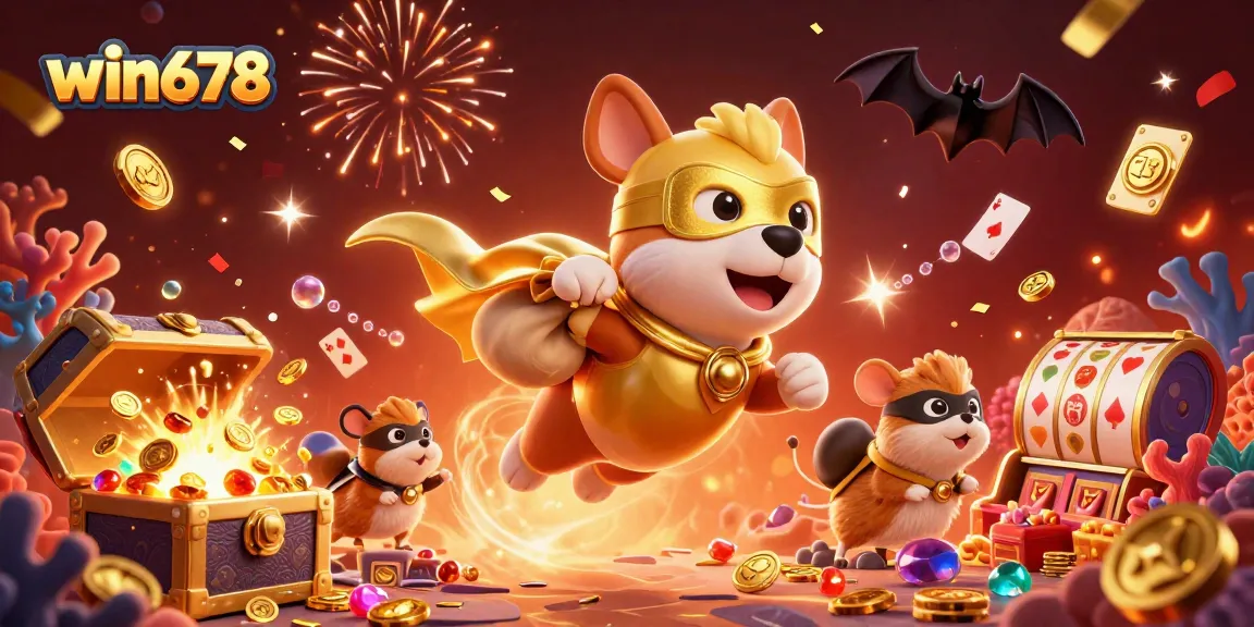 Engage in thrilling gaming at win678 with dynamic casino-themed characters and vibrant visuals.