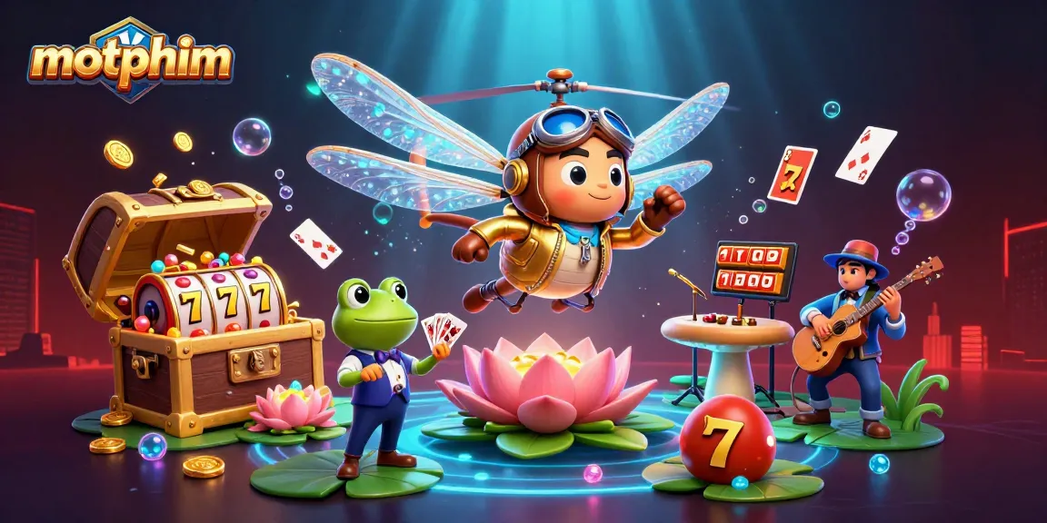 Play thrilling casino games including motphim at our vibrant lily pad casino featuring characters and treasures.