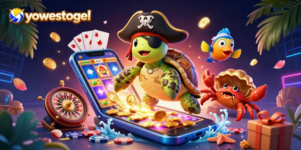 Experience yowestogel with vibrant symbols and characters in an engaging casino scene.