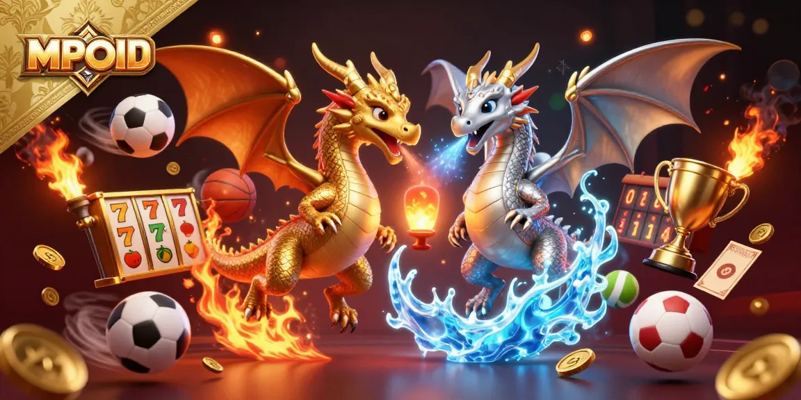 MPOID players spinning slot reels filled with vibrant fruits and lucky 7s, creating dynamic gambling excitement.