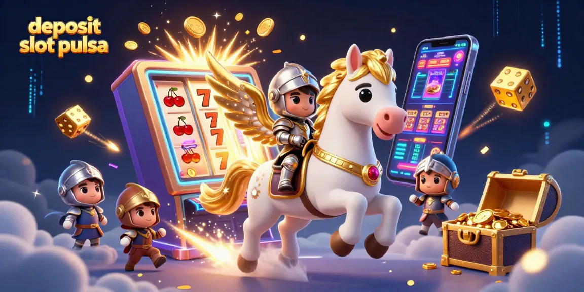 Experience winning excitement with deposit slot pulsa in a vibrant 3D gambling scene.
