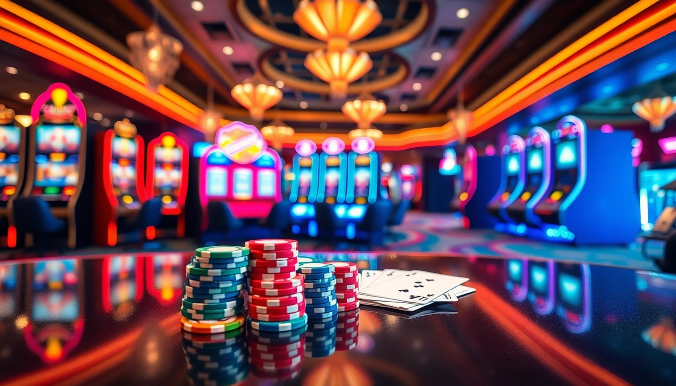 Kunjungi bun togel dengan mesin slot yang berkilau dan chip berwarna-warni.
