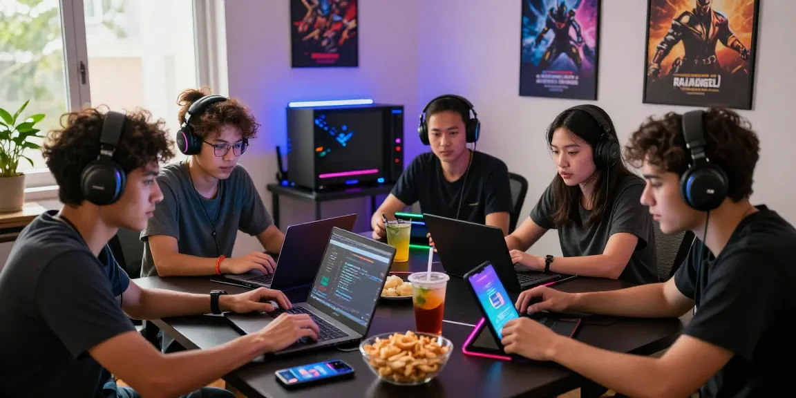 Rajatogel dihadiri sekelompok teman yang bersenang-senang dalam suasana bermain game online.