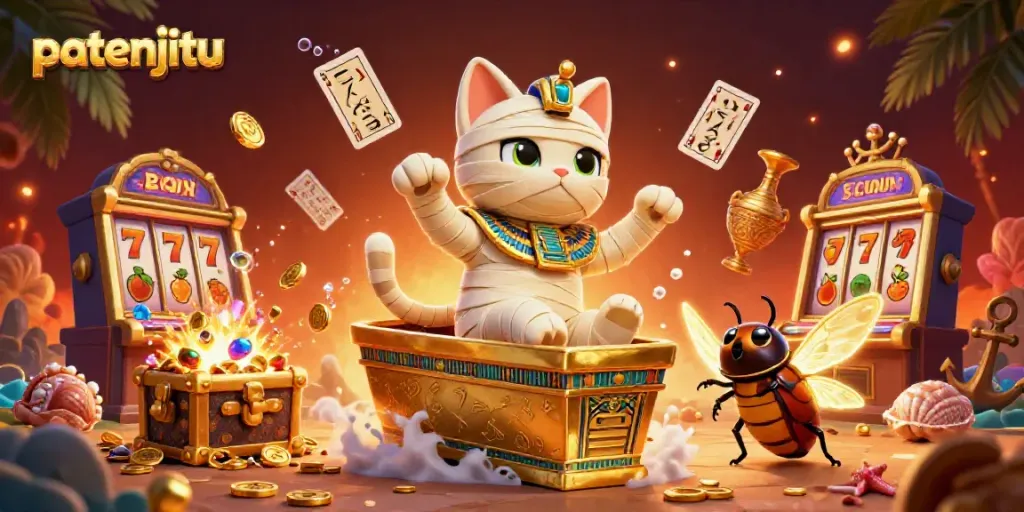 Patenjitu menghadirkan kucing mummy keemasan di kasino piramid dengan slot penuh warna dan permainan kartu