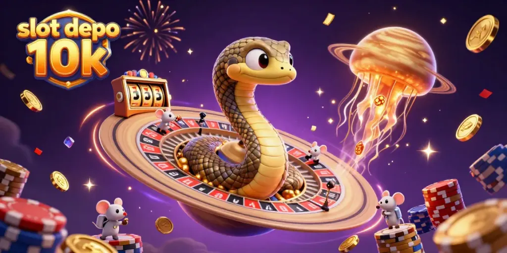 Slot depo 10k menampilkan ilustrasi 3D yang menyuguhkan momen penuh aksi dengan karakter unik dan elemen permainan yang kaya detail.
