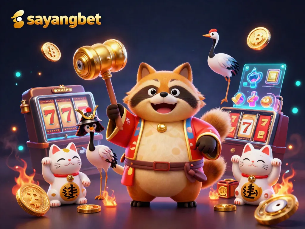 Experience the excitement of sayangbet with vibrant cartoon characters in a thrilling casino scene.