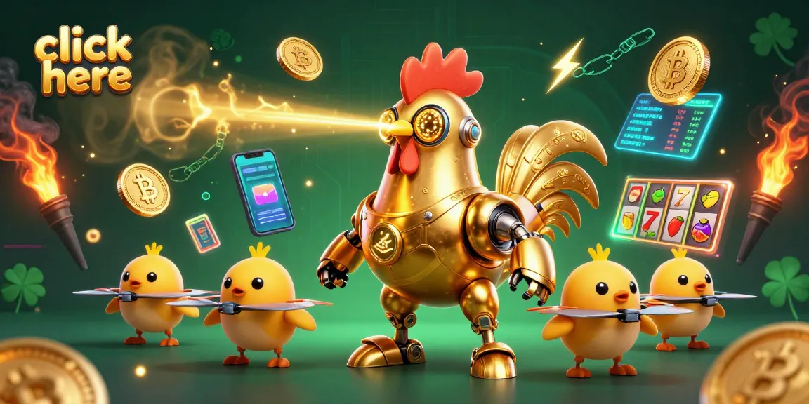 Engage in exciting casino action with a golden rooster robot and baby chick drones—click here for thrilling games!