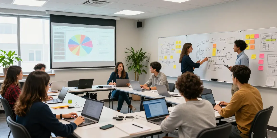 Students engaging in an interactive workshop at Escuela Ciencias de la Comunicación Colectiva with a focus on slot gacor, showcasing collaboration and creativity.