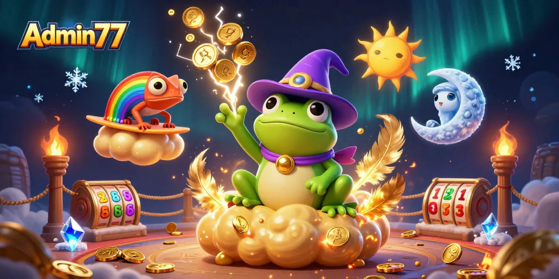 Experience thrilling wins with Admin77 as a weather wizard and chameleon create a gold-filled storm.
