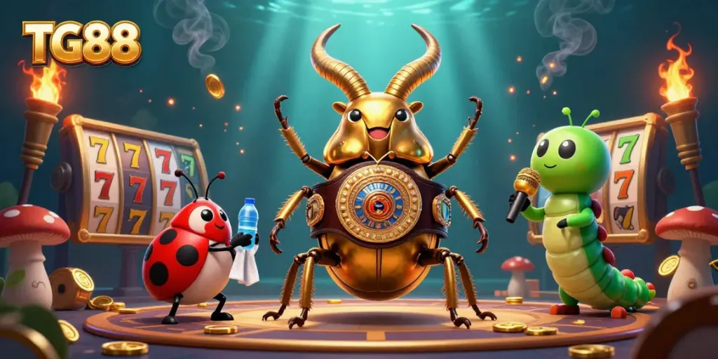 Bet with TG88 and experience the excitement of slots in a vibrant casino scene.