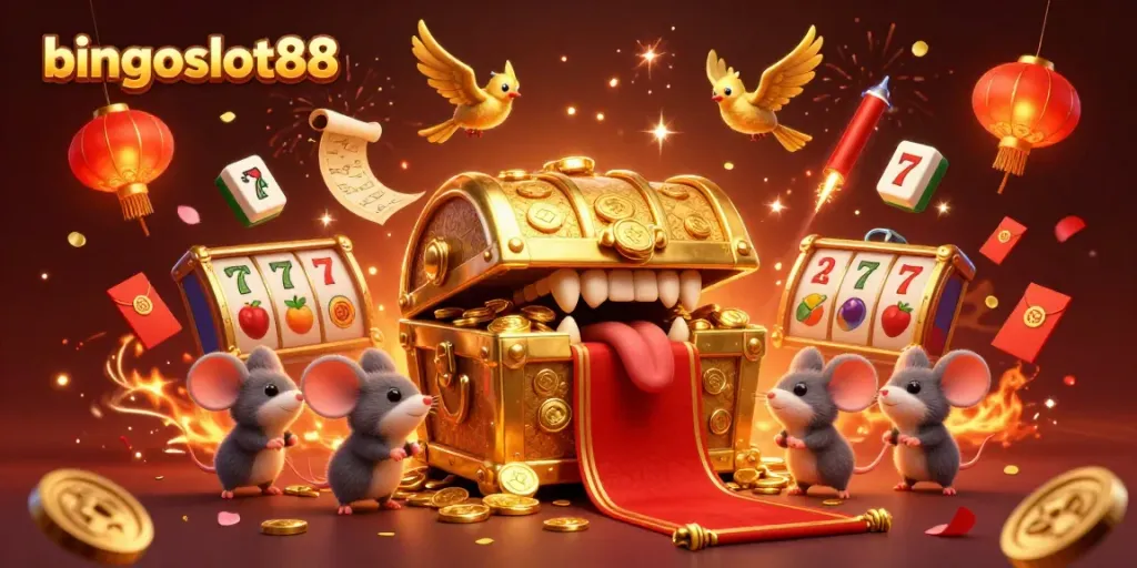 Gali kekayaan seru di bingoslot88 dengan peti harta karun dan efek permainan slot yang menggembirakan.