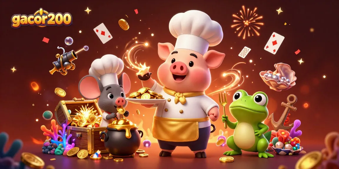 Gacor200 memberikan pengalaman bermain slot dengan kritik yang berbagi emas dan hadiah dalam ilustrasi.