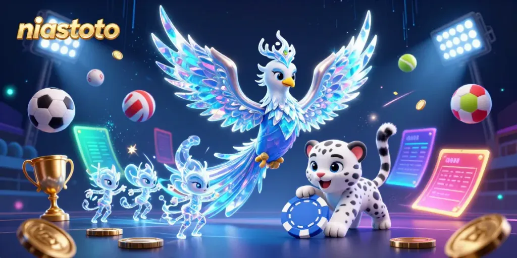 Experience niastoto's vibrant ice-themed gambling world filled with sports elements and dynamic energy.