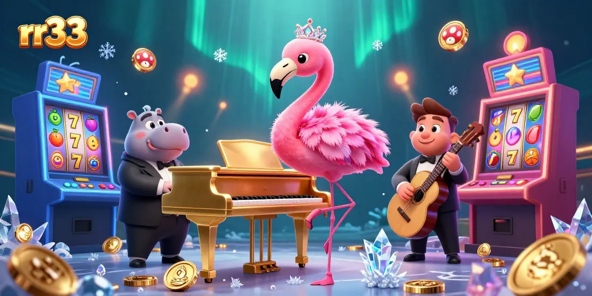 Engage in thrilling gaming experiences with rr33's vibrant casino scene featuring lively characters and dynamic slots.