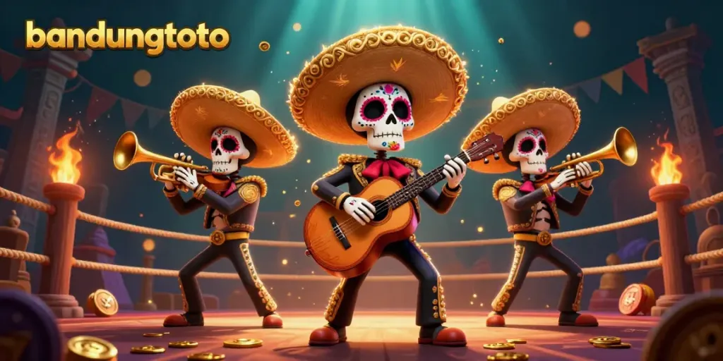 Engage with bandungtoto as a vibrant 3D cartoon mariachi band entertains with dynamic casino elements.