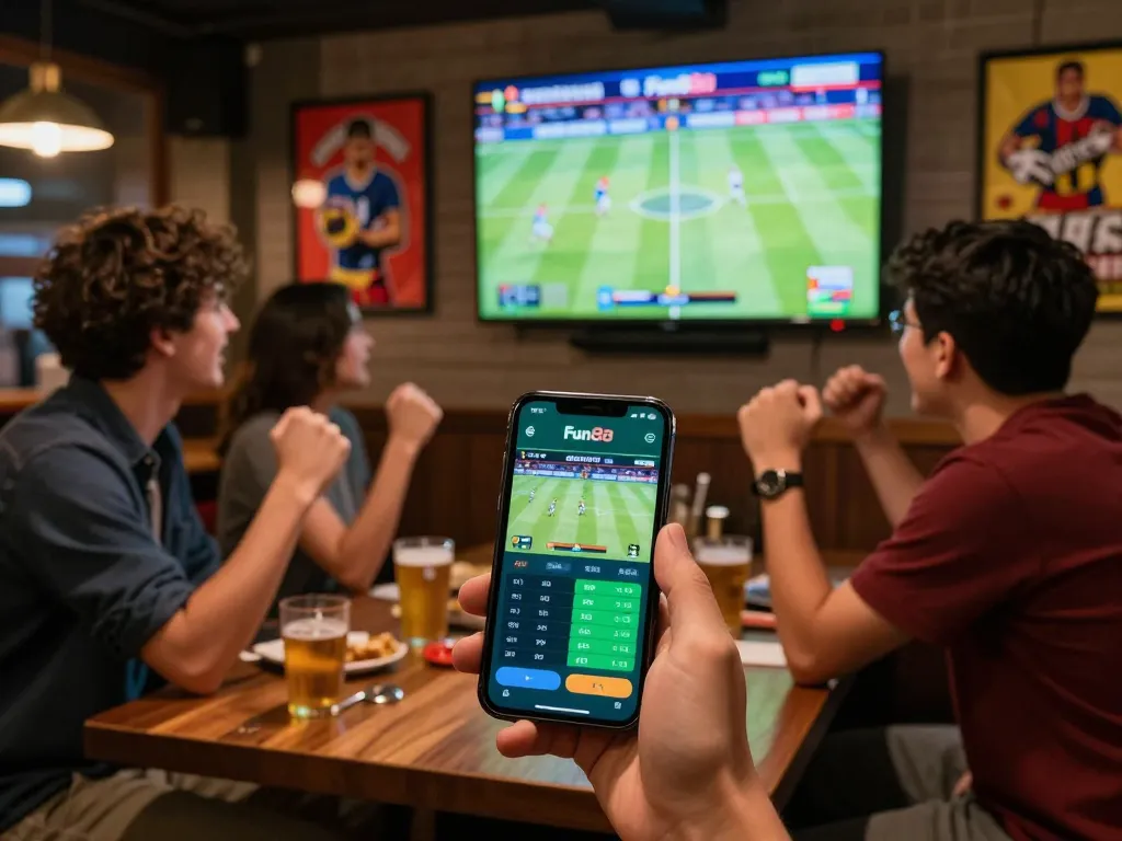 Engaging sports betting experience with Fun88 app during live game excitement