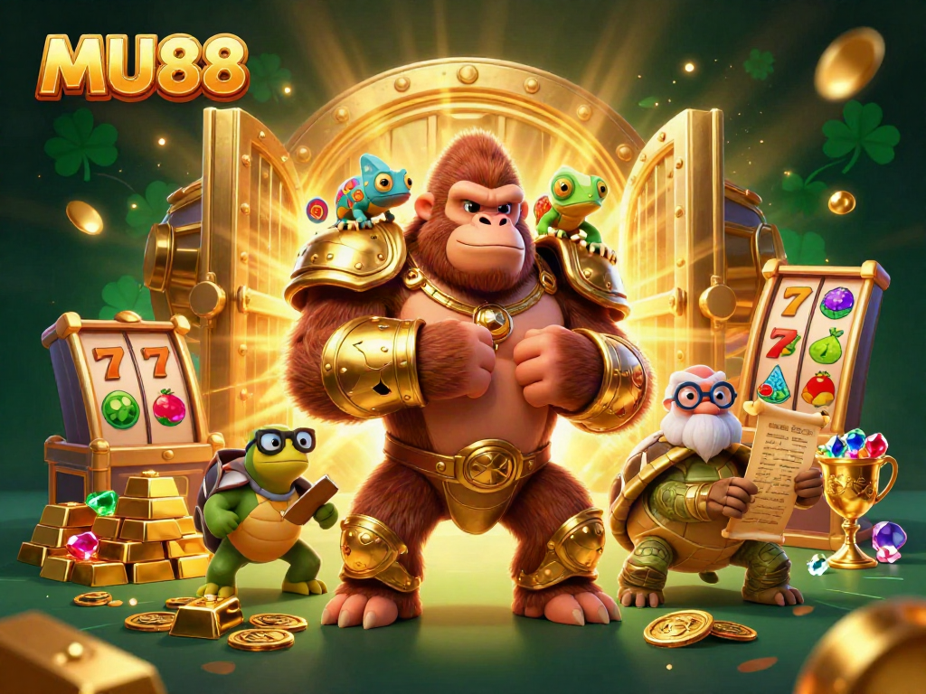 Experience the thrilling gameplay at MU88 with vibrant characters and dazzling casino elements in 3D.