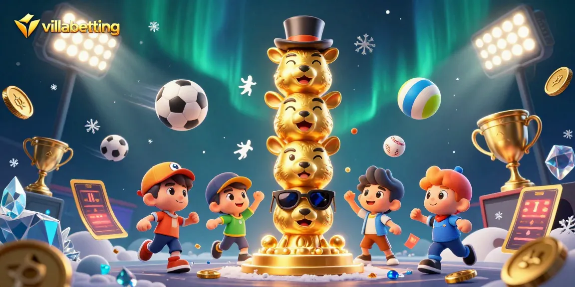 Menangkan permainan di villabetting dengan ilustrasi klasik kasino yang menampilkan simbol-simbol taruhan dan elemen olahraga.