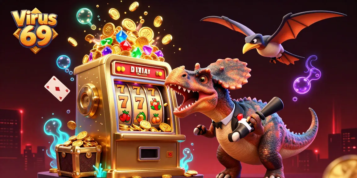 Engage with Virus 69 as a pachycephalosaurus wins jackpot coins, bringing excitement to online gaming.