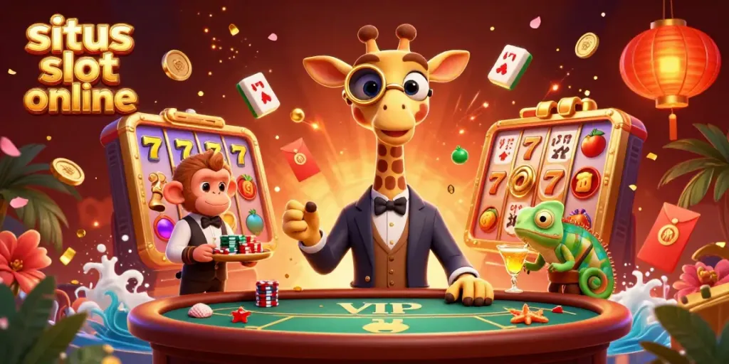 Jelajahi situs slot online terbaik dengan karakter kasino unik dan elemen bertema beruntung.