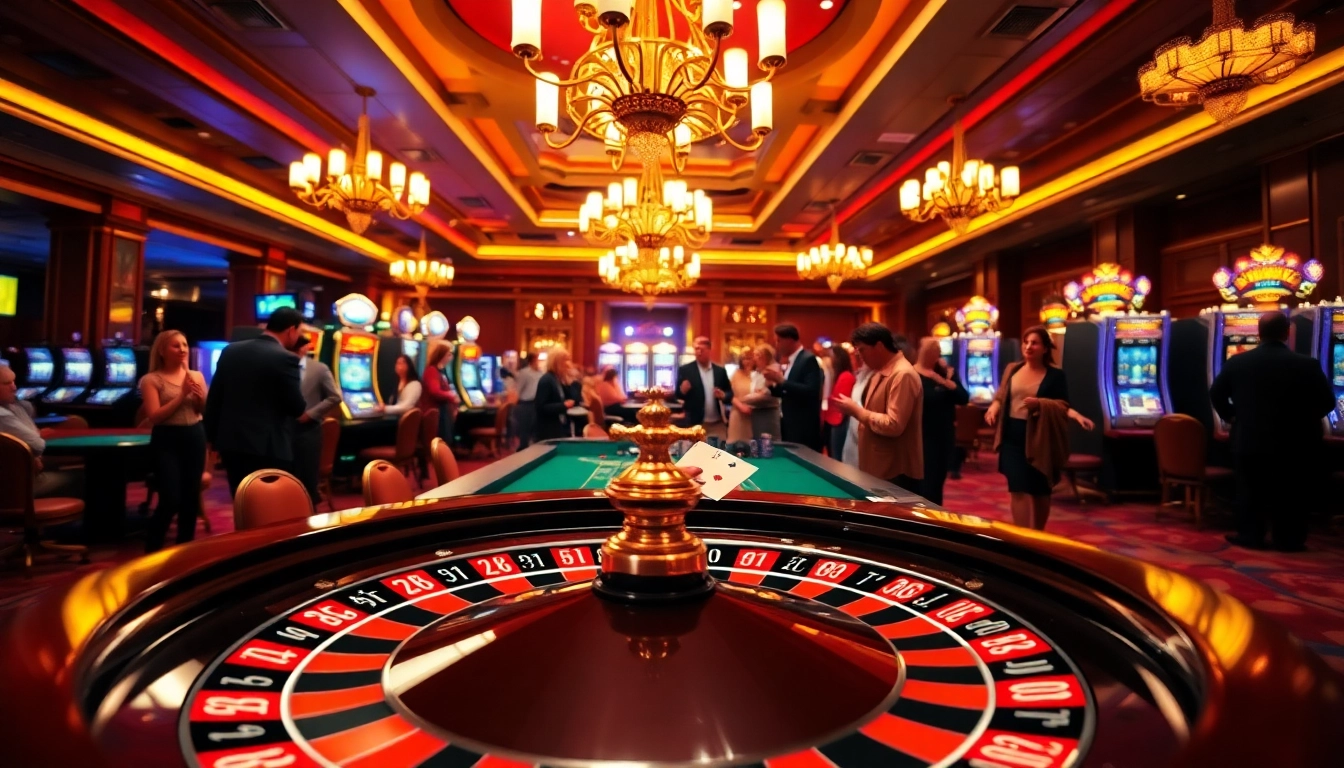 Experience the thrill of afktoto in a lively casino with vibrant gaming tables and players.