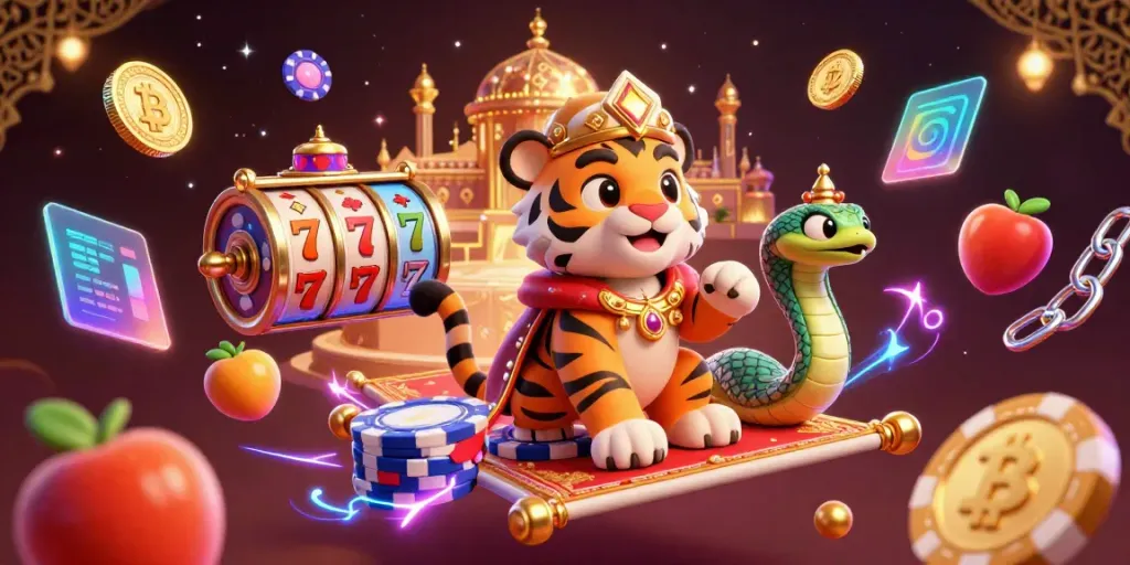 Spin the reels at rajavigor with an exciting illustration of a slot adventure in a magical setting.