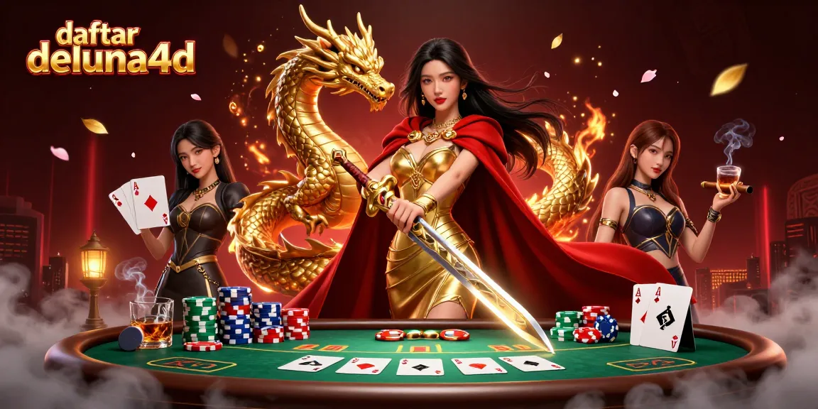 Engage with daftar deluna4d in this vibrant 3D scene showcasing poker elements with captivating characters.