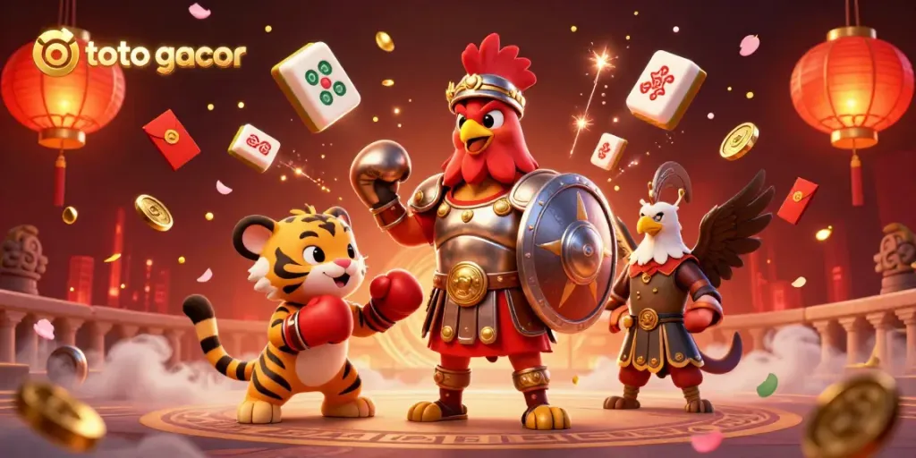 Menangkan permainan toto gacor dengan berbagai elemen keberuntungan dan karakter menarik dalam ilustrasi 3D.