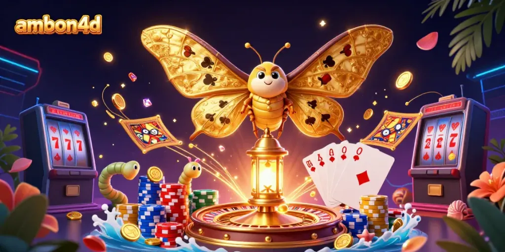 Experience excitement at ambon4d with vibrant casino scenes, gorgeous golden details, and thrilling game elements.