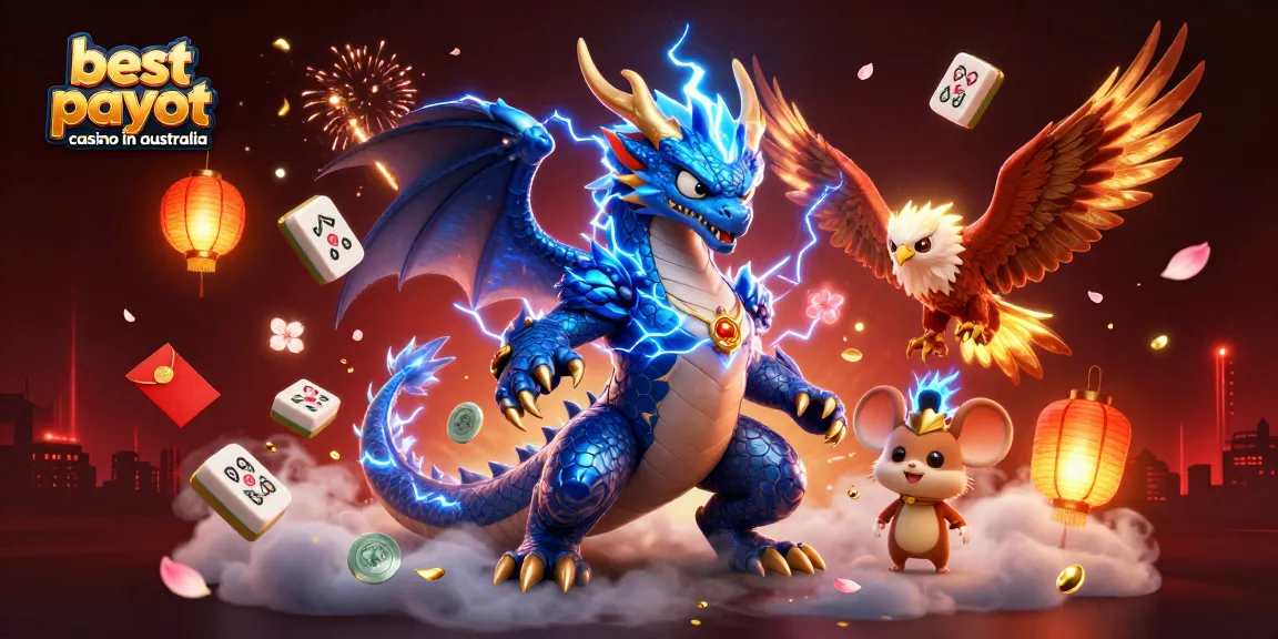 Experience the thrill of the best payout casino in Australia with vibrant casino-themed illustration