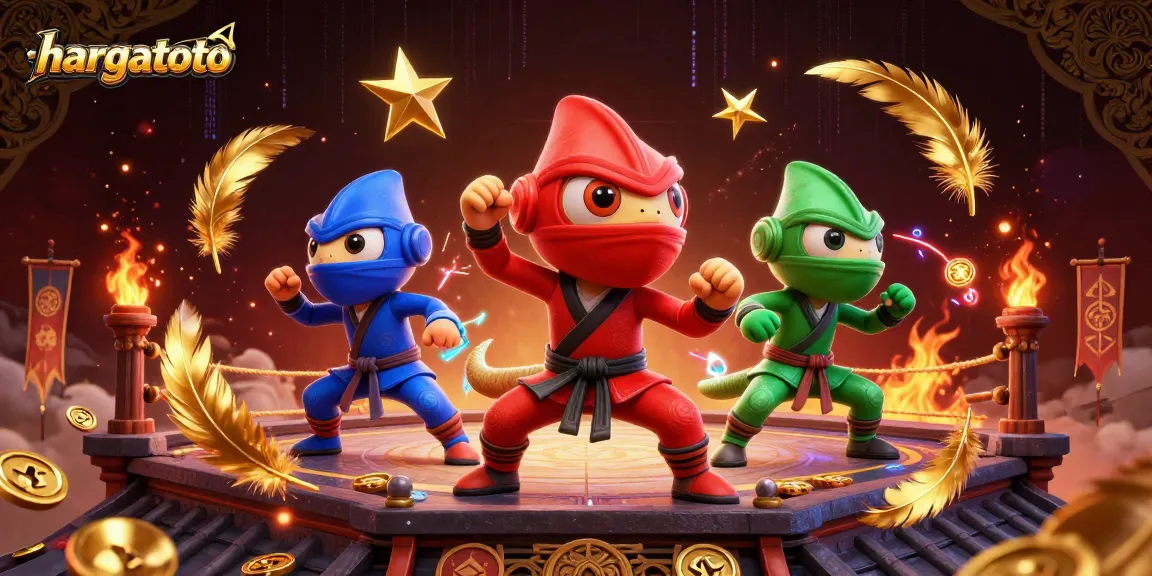 Experience thrilling action with hargatoto ninja chameleons performing in a vibrant casino-themed scene.