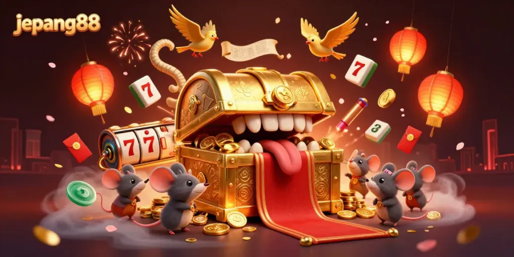 Experience the thrill of jepang88 with dynamic slot reels and adventurous mice seeking treasure.