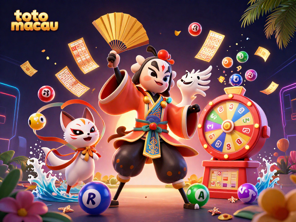 Permainan toto macau yang bersemangat dengan karakter dan elemen keberuntungan.