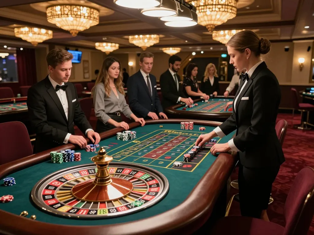 Players betting at the NEGO77 roulette table with a thrilling spinning wheel.