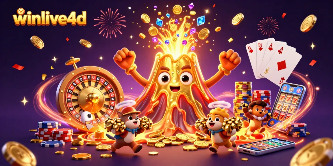 Winlive4d showcases an enchanting eruption of treasures, illustrating the thrill of interactive gambling.