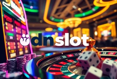 Players enjoy thrilling games at the idnslot casino, showcasing excitement and luxury.