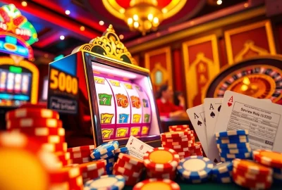 Excited players explore link slot pulsa options at an upscale casino slot machine.